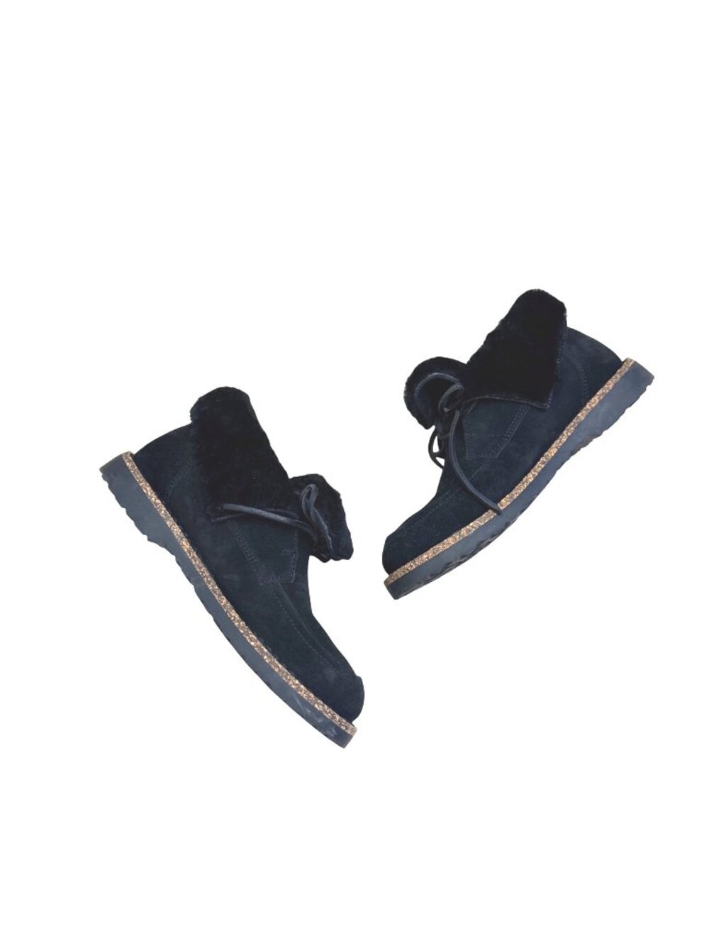 Birkenstock Women's Bakki Chukka Boots Sz 8 US/39 EU Black Suede Shearling-Lined